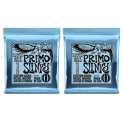 Ernie Ball 2212 Primo Slinky Nickel Wound Electric Guitar Strings 2-Pack