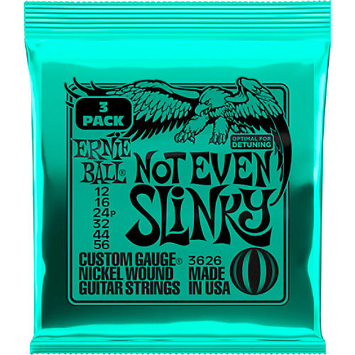 Ernie Ball Not Even Slinky Nickel Wound 12-56 Electric Guitar Strings 3-Pack 12 - 56