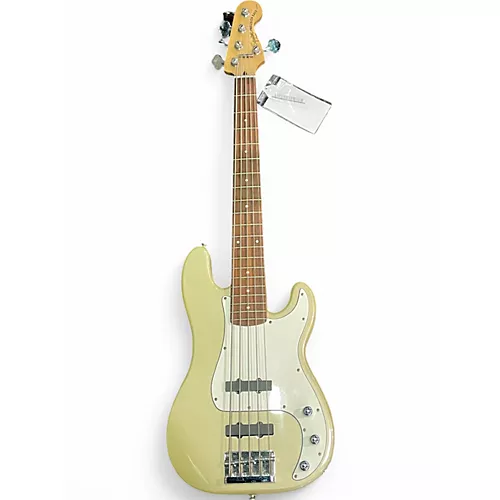 Used Squier PRECISION BASS 5 STRING Gold Electric Bass Guitar Gold