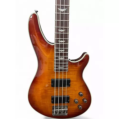 Used 2020s Schecter Guitar Research Omen Extreme 4 String 2 Color Sunburst Electric Bass Guitar 2 Color Sunburst