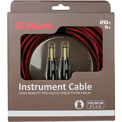 Kirlin IWB Black/Red Woven Instrument Cable 1/4
