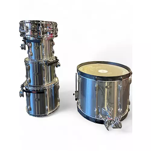 Used TAMA 4 Piece Rockstar Chrome Silver Drum Kit Chrome Silver