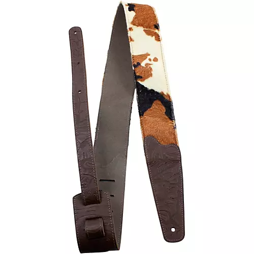 Perri's Fabric Cow Print Guitar Strap Brown 2.5 in.