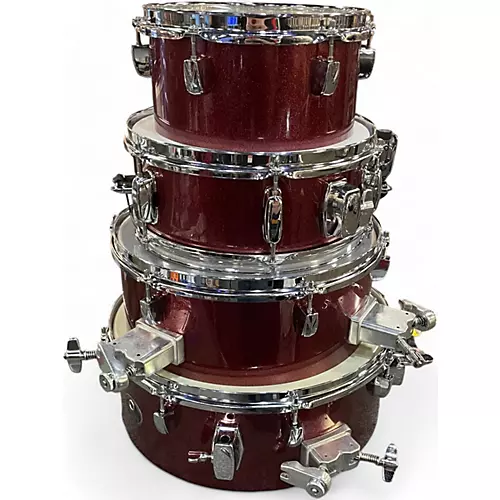 Used TAMA 4 Piece Silverstar Red Sparkle Drum Kit Red Sparkle