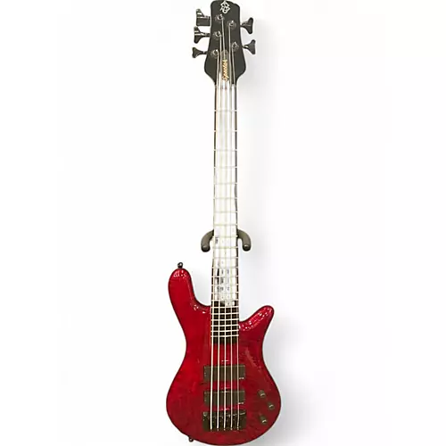Used Spector Bantam 5  Trans Red Electric Bass Guitar Trans Red