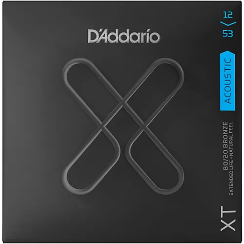 D'Addario XT 80/20 Bronze Acoustic Strings, Light, 12-53