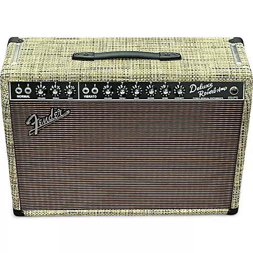 Used Fender Limited '65 Deluxe Reverb - Chilewich Bark Tube Guitar Combo Amp