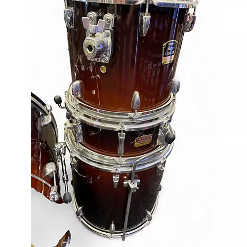 Used Yamaha 5 Piece Stage Custom Trans Red Drum Kit Trans Red