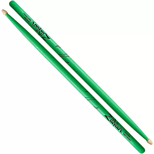 Zildjian Acorn Tip Neon Green Drum Sticks 5A Wood Tip