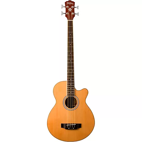 Washburn AB5 Cutaway Acoustic Electric Bass Guitar Natural