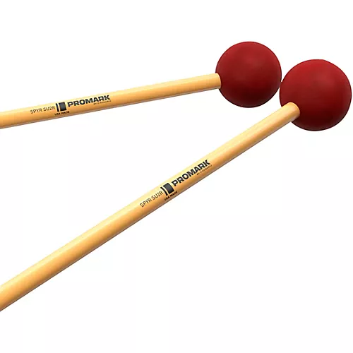 Promark SPYR Unwrapped Marimba Mallets Medium Red Rubber