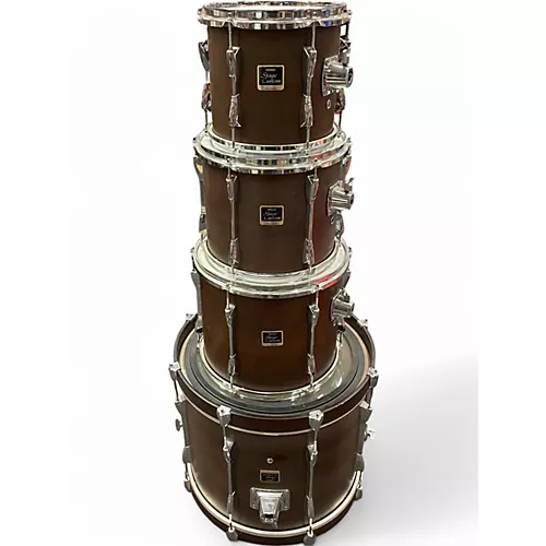 Used Yamaha 4 Piece Stage Custom Satin Brown Drum Kit Satin Brown