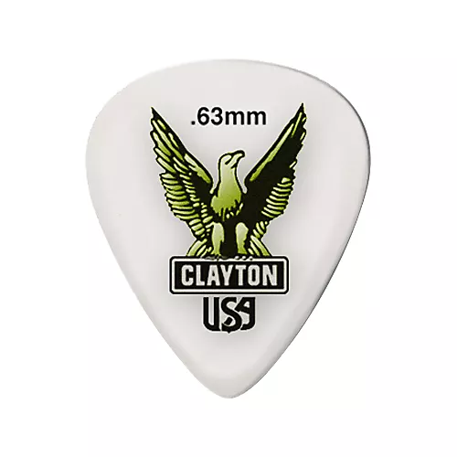 Clayton Acetal Standard Guitar Picks .63 mm 1 Dozen