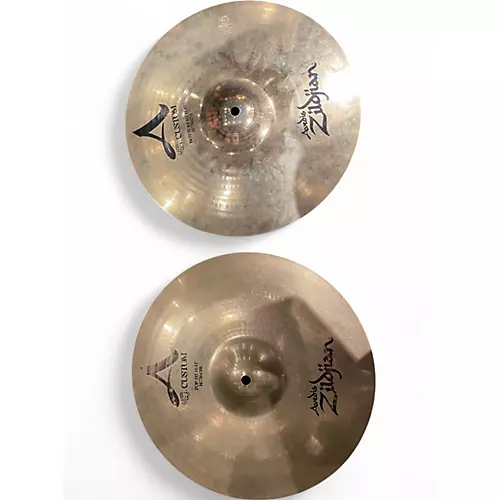 Used Zildjian 14in A Custom Hi Hat Pair Cymbal 33