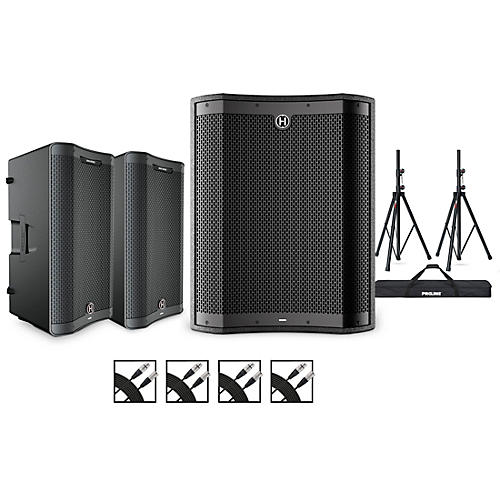 Harbinger VARI 3000 Series Powered Speakers Package With VS18 Subwoofer, Stands and Cables 12