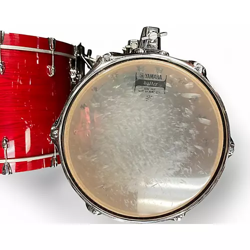 Used Yamaha 5 Piece Oak Custom Trans Red Drum Kit Trans Red