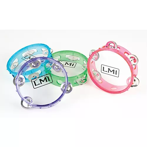 LMI Transparent Tambourine With Head Pink 15CM