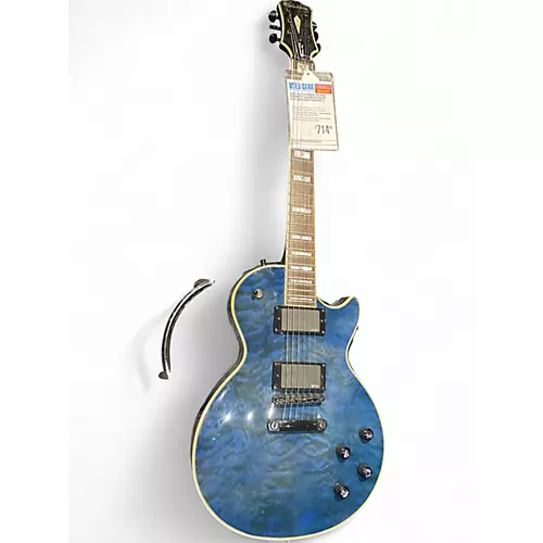 Used 2014 Epiphone Les Paul Prophecy Custom EX Baltic Blue Solid Body Electric Guitar Baltic Blue