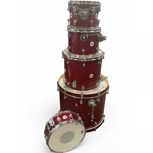 Used DW 5 Piece Design Series Wine Red Drum Kit Wine Red