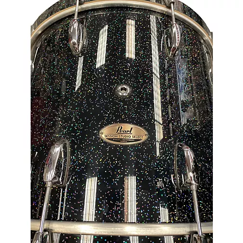 Used Pearl 5 Piece Session Studio Select Black Halo Glitter Drum Kit Black Halo Glitter