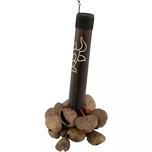 Pearl Pangi Nut Shaker with Bamboo Handle