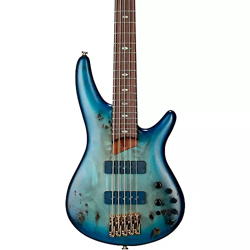 Ibanez Prestige SR6605 5-String Electric Bass Guitar Ghost Fleet Blue Burst