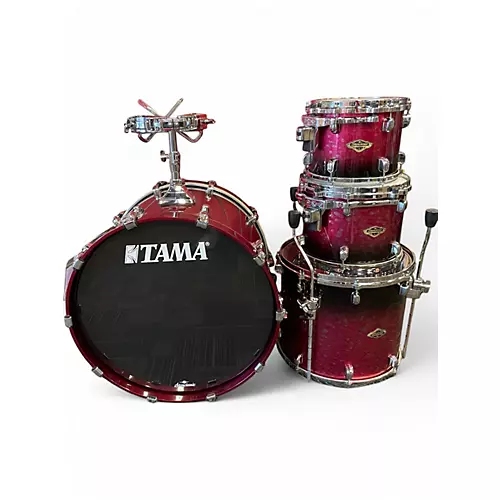 Used TAMA 4 Piece Starclassic Raspberry Molten Fade Drum Kit Raspberry Molten Fade