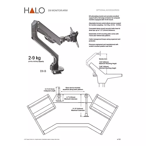 Argosy Halo.GE Ultimate XC Sit-Stand Workstation Desk With Original Hautelink Pattern Desktop