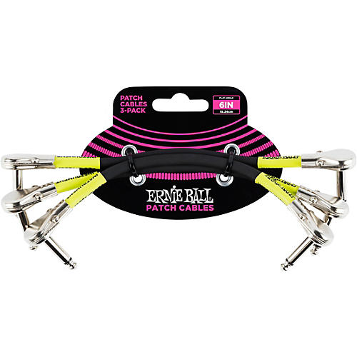 Ernie Ball Pancake Patch Cable 6 in. Black