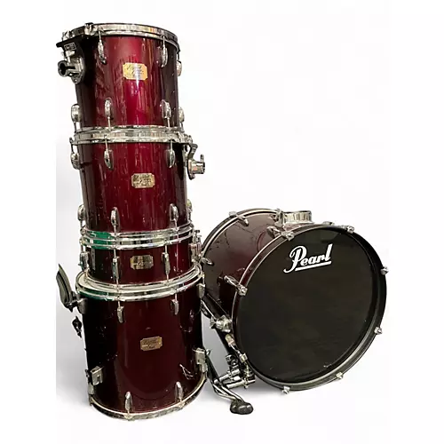 Used Pearl 5 Piece Export Dakota Red Drum Kit Dakota Red