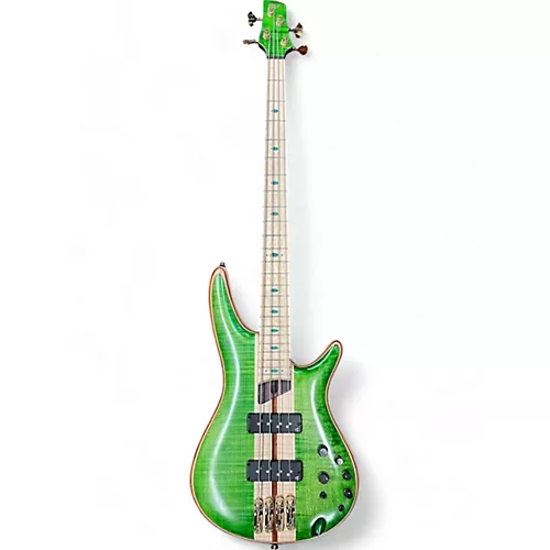 Used Ibanez SR4FDMX Emerald Green Electric Bass Guitar Emerald Green