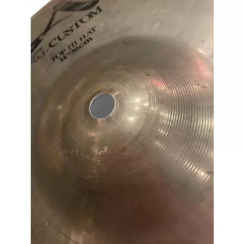 Used Zildjian 14in A Custom Hi Hat Pair Cymbal 33