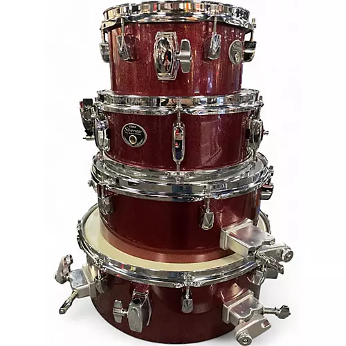 Used TAMA 4 Piece Silverstar Red Sparkle Drum Kit Red Sparkle