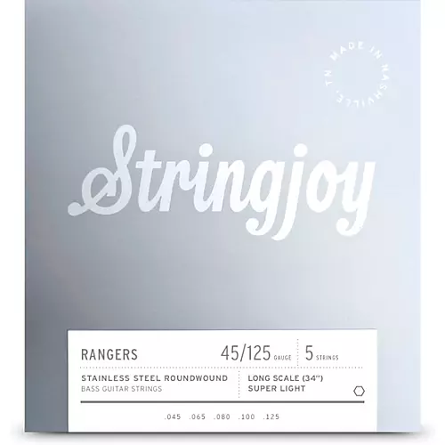 Stringjoy Rangers 5 String Long Scale Stainless Steel Bass Guitar Strings 45 - 130