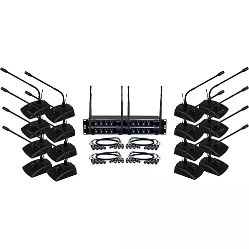 VocoPro USB-CONFERENCE-16 16-User Wireless Microphone/USB Interface Package, 902-927.2mHz