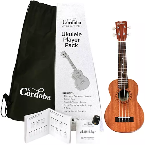 Cordoba Soprano Ukulele Players Pack Natural