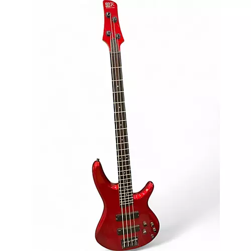 Used Ibanez SR255 Chrome Red Electric Bass Guitar Chrome Red