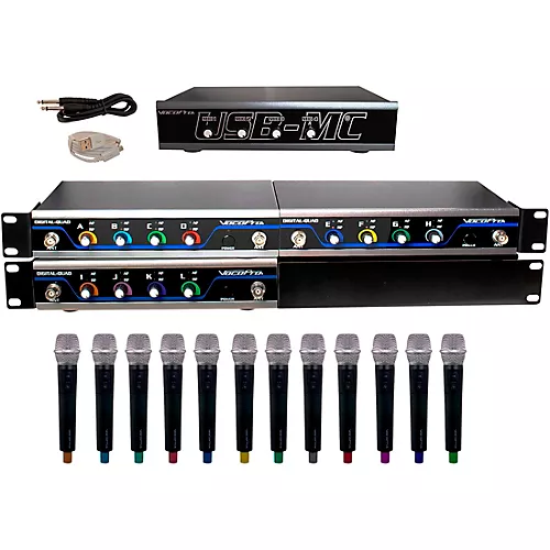 VocoPro USB-ACAPELLA-12 12-Channel Wireless Microphone/USB Interface Package, 902-927.2mHz