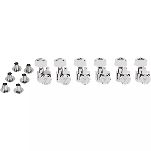 Fender Locking Stratocaster/Telecaster Machine Heads, All Short Post, Chrome (6) Chrome 6 String