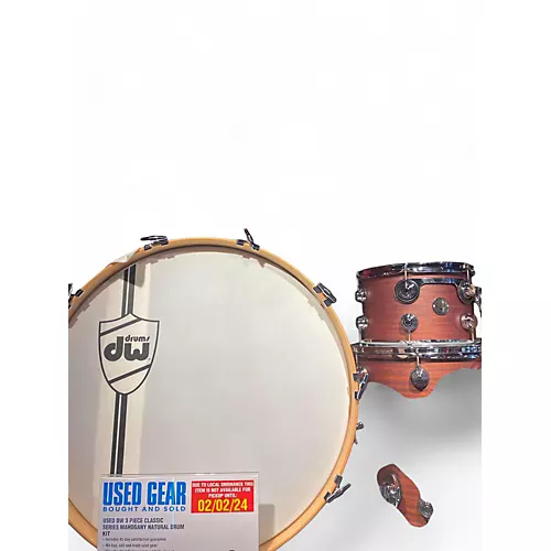 Used DW 3 piece Classic Series Mahogany Natural Drum Kit Natural
