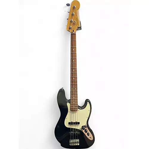 Used Fender Standard Jazz Bass Black and White Electric Bass Guitar Black and White