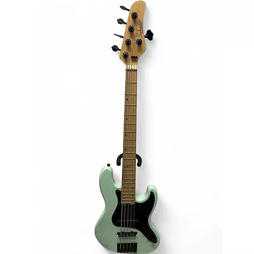 Used Schecter Guitar Research j5 Green Electric Bass Guitar Green