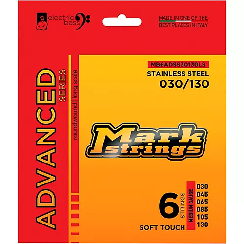 Markbass Advanced Series Soft Touch Electric Bass Stainless Steel Strings (30 - 130) Medium Gauge