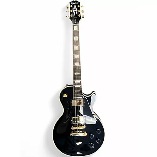 Used Epiphone Les Paul Custom Black Solid Body Electric Guitar Black