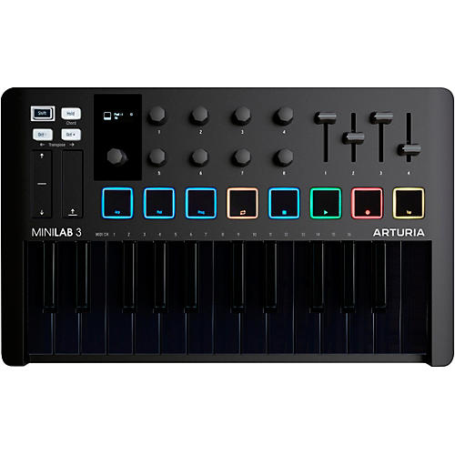 Arturia MiniLab 3 Hybrid Keyboard Controller Deep Black