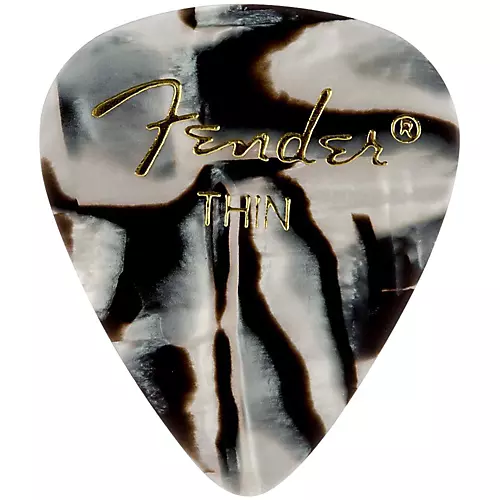 Fender 351 Shape Premium Picks, Zebra Celluloid Heavy 12 Pack