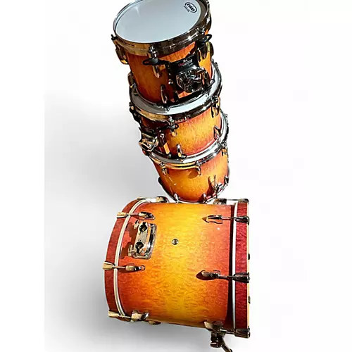 Used Pearl 4 piece Masters All Maple Cherry Sunburst Drum Kit Cherry Sunburst