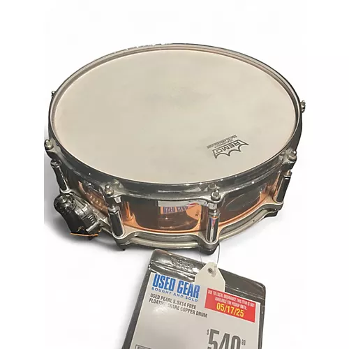 Used Pearl 5.5X14 Free Floating Snare Copper Drum Copper 10