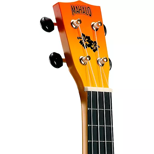 Mahalo Hibiscus Flower Soprano Ukulele Orange