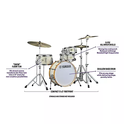 Yamaha Stage Custom Hip 4-Piece Shell Pack Classic White